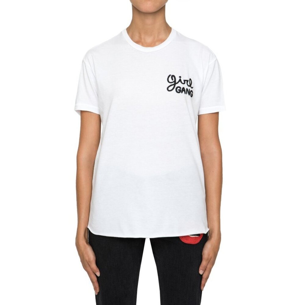 Sandrine Rose "Girl Gang" Tee Shirt in White, size Large